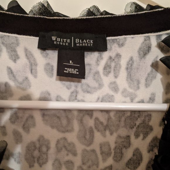 Leopard Print Ruffle Cardigan - Picture 2 of 3